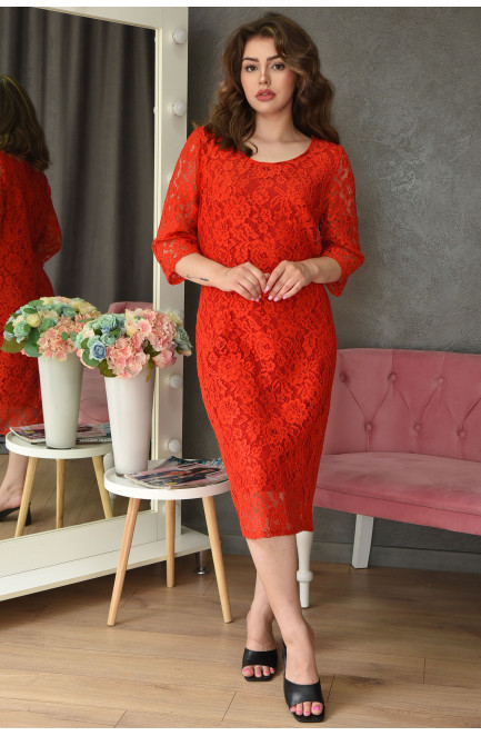 Платье женское красного цвета размер 52 159411L