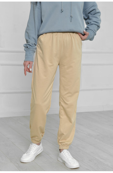 Спортивные штаны женские бежевого цвета 160023L