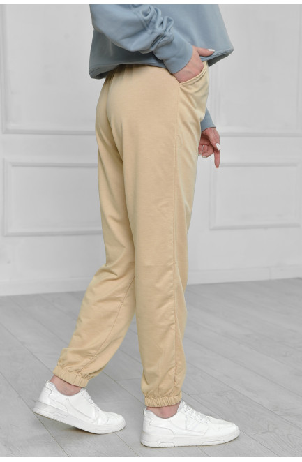 Спортивные штаны женские бежевого цвета 160023L