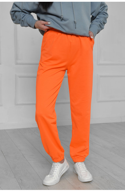 Спортивні штани жіночі яскраво-помаранчевого кольору 160026L