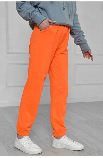 Спортивные штаны женские ярко-оранжевого цвета 160026L