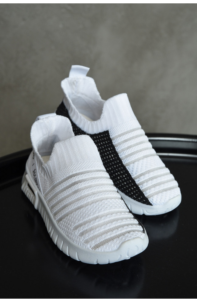 Кроссовки детские для девочки белого цвета 160355L