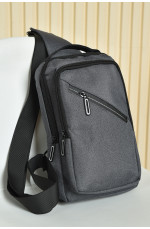 Сумка мужская через плечо серого цвета 160600L