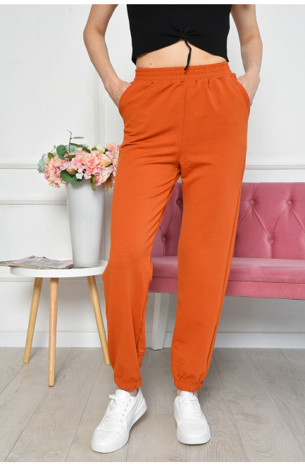 Спортивні штани жіночі теракотового кольору 160635L