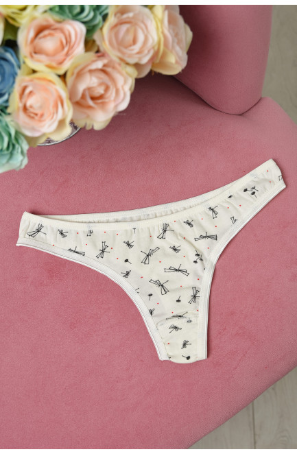 Стринги женские молочного цвета размер 42 160713L