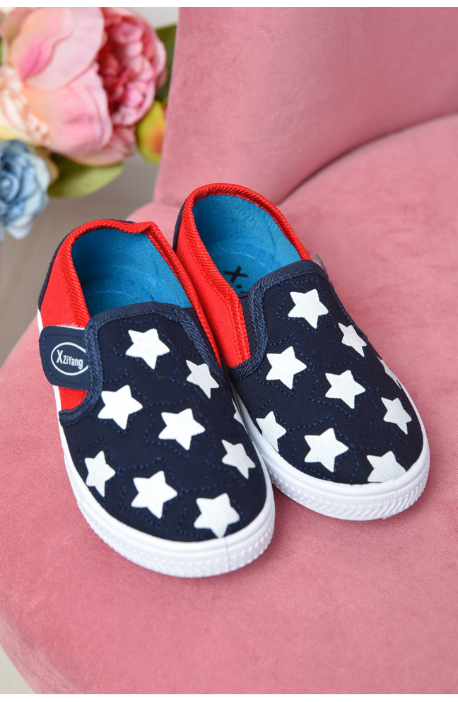 Мокасины детские для девочки темно-синего цвета 160821L