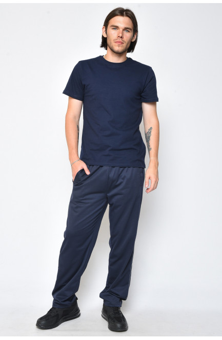 Спортивные штаны мужские темно-синего цвета 160829L