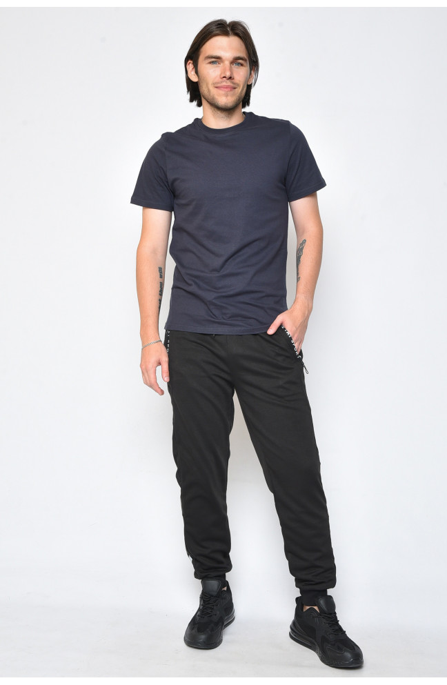 Спортивные штаны мужские черного цвета 160897L