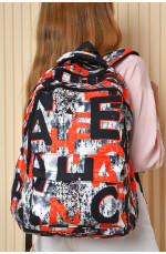 Рюкзак женский красного цвета с принтом 160911L
