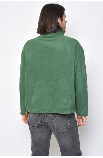 Батник мужской флисовый зеленого цвета 161229L