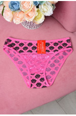 Трусы женские с гипюром малинового цвета 161498L