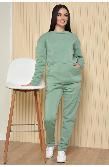 Спортивный костюм женский на флисе светло-зеленого цвета размер 44 161883L