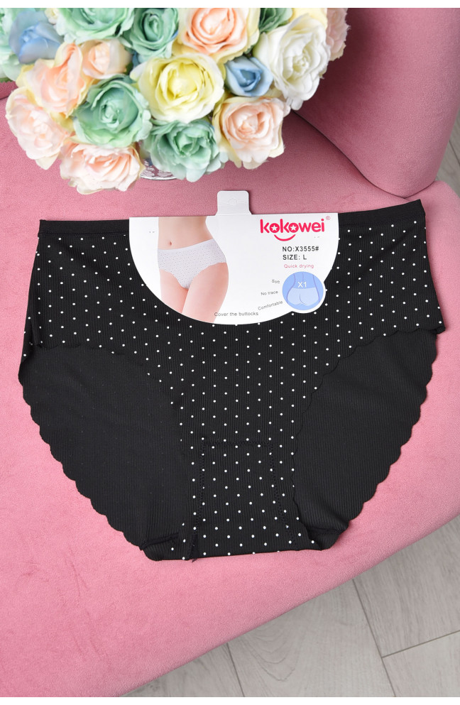 Трусы женские полубатальные черного цвета 162101L