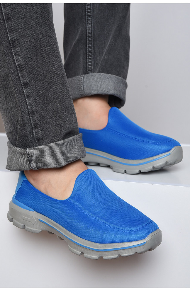 Кроссовки мужские голубого цвета текстиль 162144L