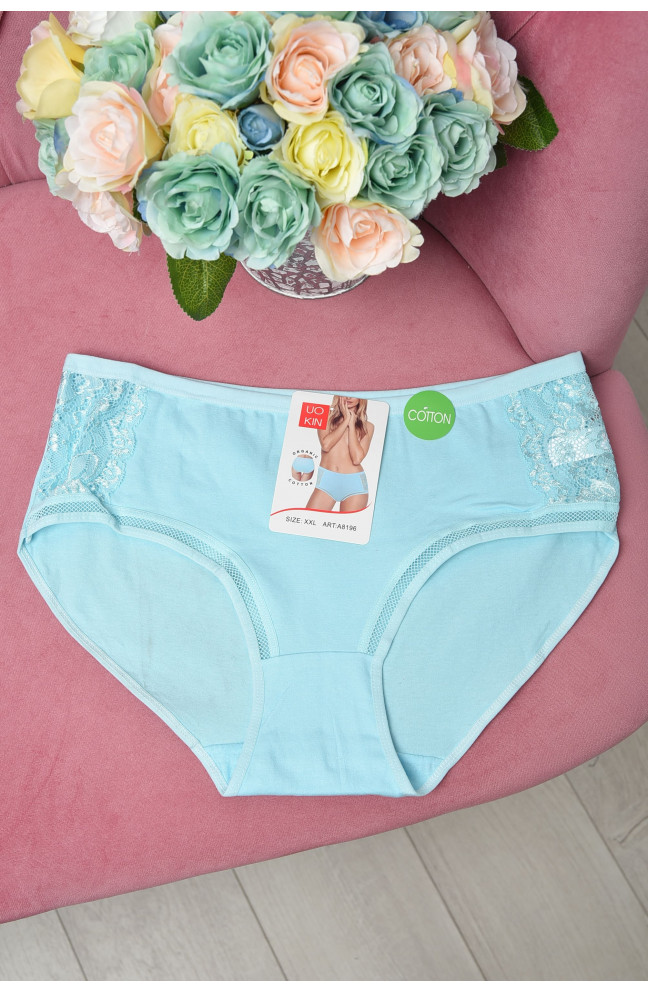 Трусы женские полубатальные голубого цвета 162238L