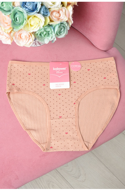 Трусы женские полубатальные пудрового цвета 162338L