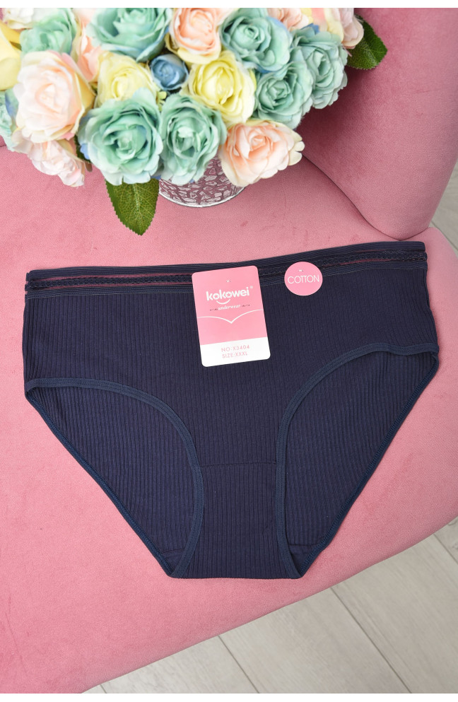 Трусы женские полубатальные синего цвета 162419L