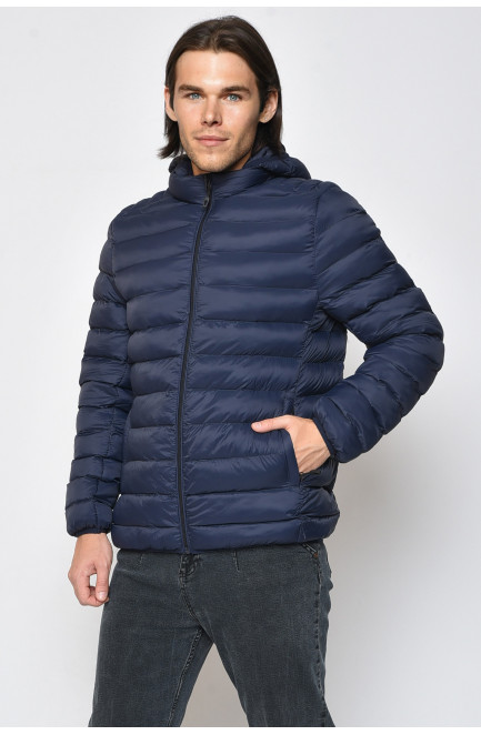 Куртка мужская демисезонная темно-синего цвета 162583L