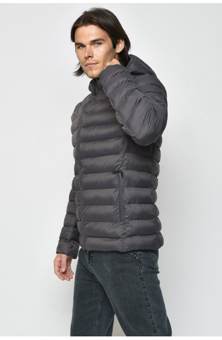 Куртка мужская демисезонная темно-серого цвета 162603L