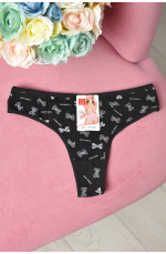 Стринги женские хлопковые черного цвета 162700L