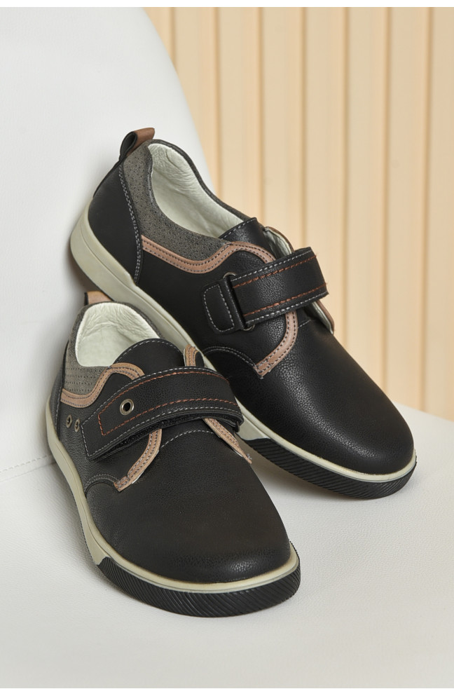 Туфли детские для мальчика черного цвета размер 35 162854L