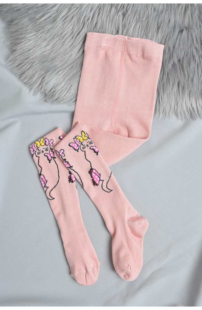 Колготы детские для девочки пудрового цвета размер 128-140 163122L