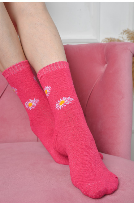 Шкарпетки махрові жіночі рожевого кольору розмір 37-42 163532L