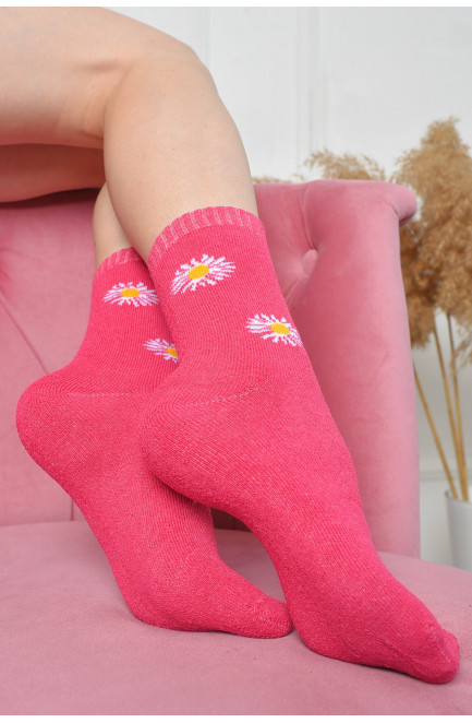 Шкарпетки махрові жіночі рожевого кольору розмір 37-42 163532L