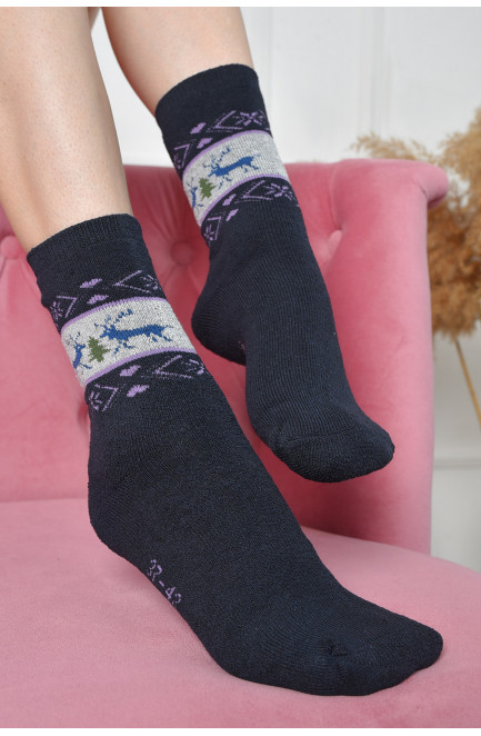 Шкарпетки махрові жіночі темно-сірого кольору розмір 37-42 163549L