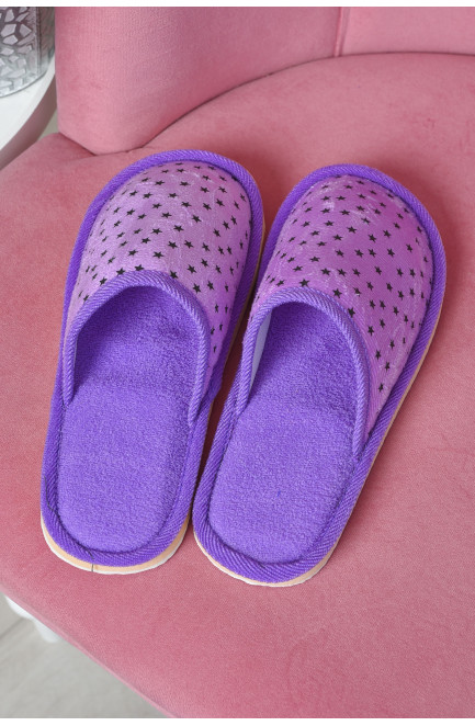 Капці домашні жіночі фіолетового кольору 163647L