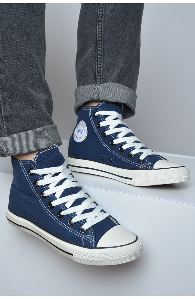 Кеды мужские темно-синего цвета текстиль 163791L