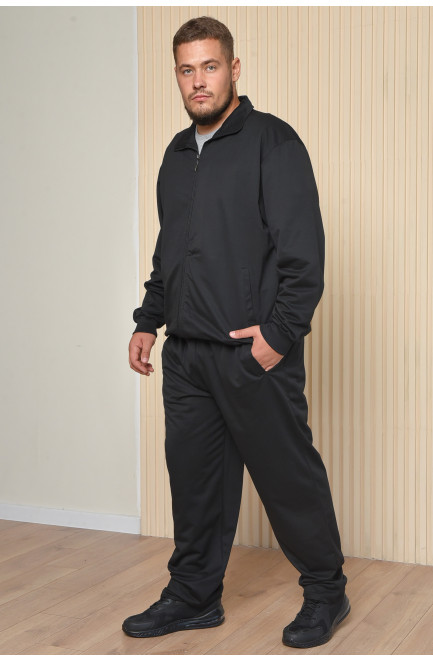 Спортивный костюм мужской батальный черного цвета 163809L