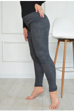 Лосины женские полубатальные на флисе темно-серого цвета размер 52 163860L