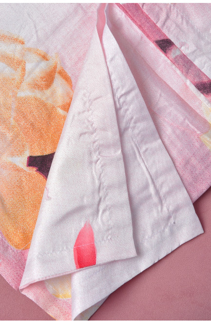 Комплект постельного белья розового цвета с цветочным принтом евро 163896L