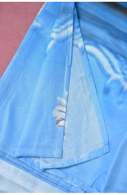 Комплект постельного белья голубого цвета с цветочным принтом евро 163900L