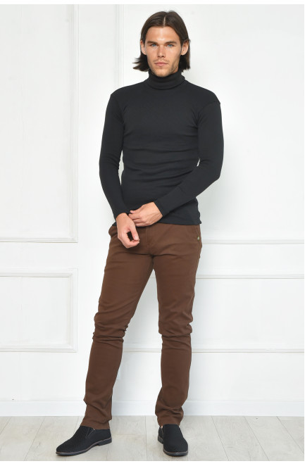 Штани чоловічі темно-коричневого кольору 163973L