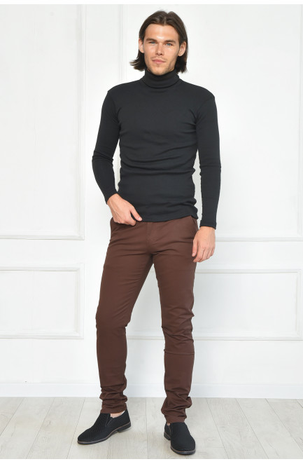 Штани чоловічі темно-коричневого кольору 163983L