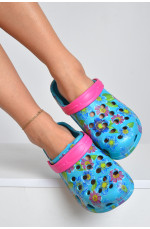 Кроксы женские голубого цвета 164110L