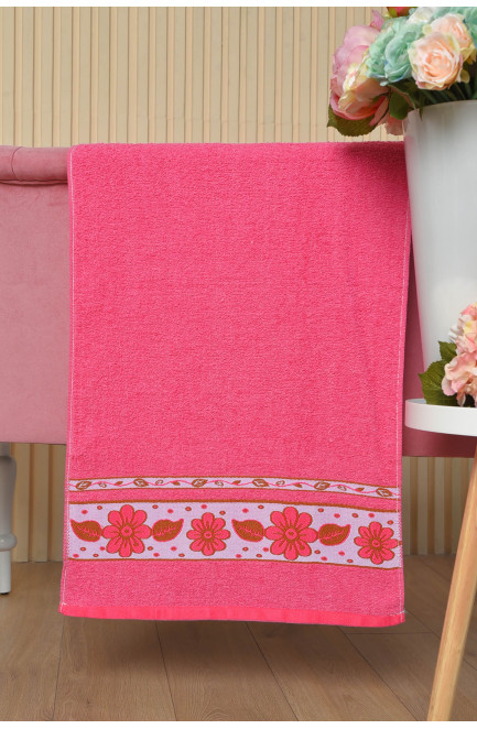 Рушник для обличчя махровий рожевого кольору 164179L