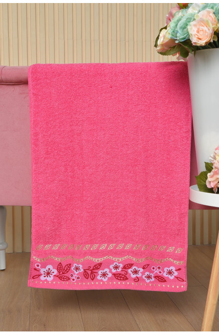 Рушник для обличчя махровий рожевого кольору 164193L
