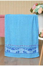 Полотенце банное махровое голубого цвета 164202L