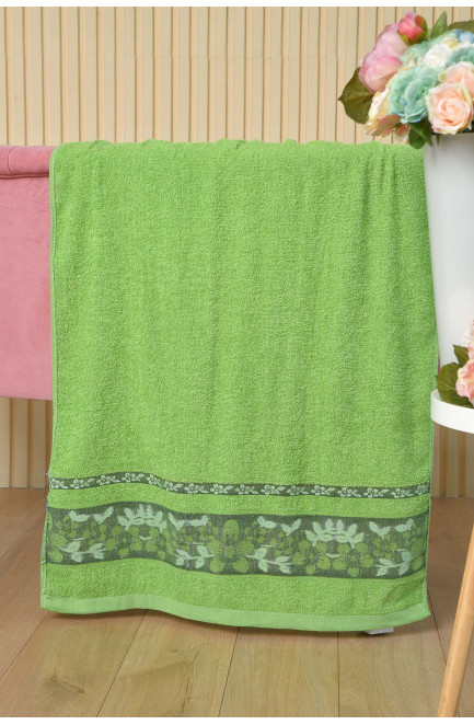 Рушник банний махровий зеленого кольору 164204L