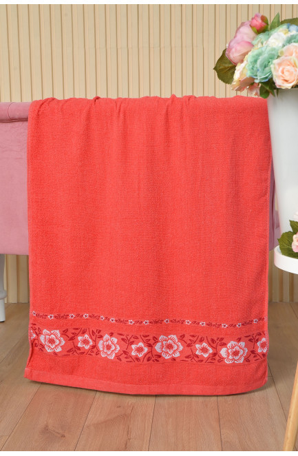Полотенце банное махровое красного цвета 164210L