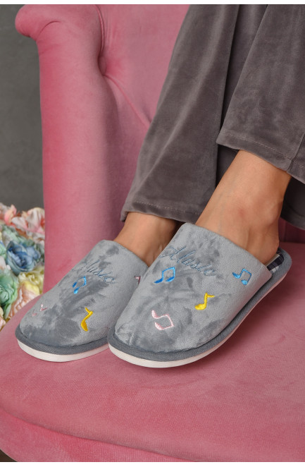 Тапочки домашние женские серого цвета 164926L