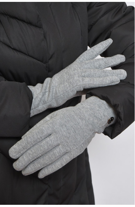 Перчатки женские на меху серого цвета размер 7 165064L