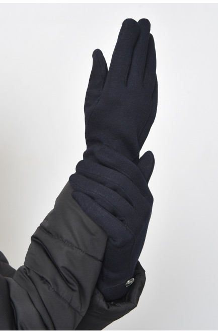 Перчатки женские на меху темно-синего цвета размер 6 165072L