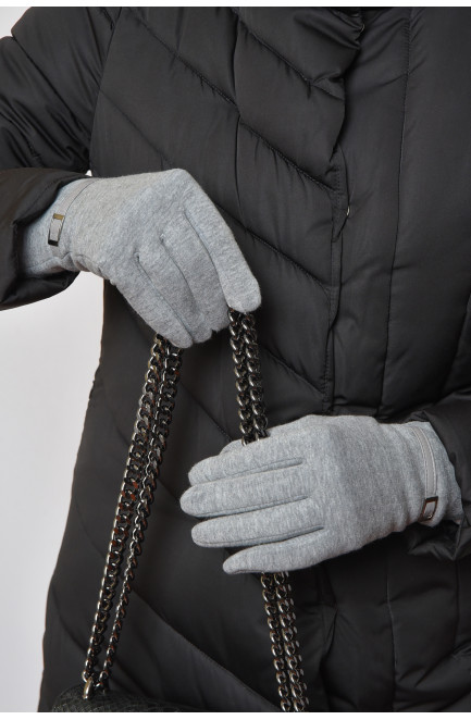 Перчатки женские на меху серого цвета размер 6 165085L
