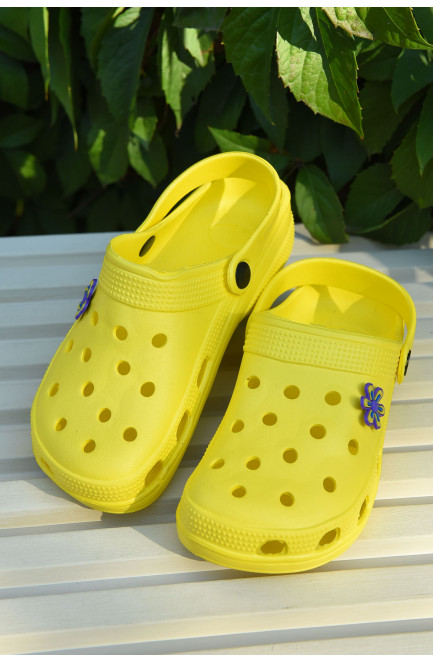 Кроксы детские для девочки желтого цвета 165370L