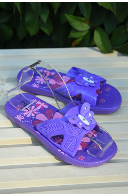 Шлепки детские для девочки фиолетового цвета 165381L