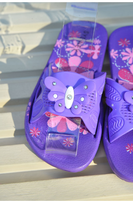 Шльопанці дитячі для дівчинки фіолетового кольору 165381L